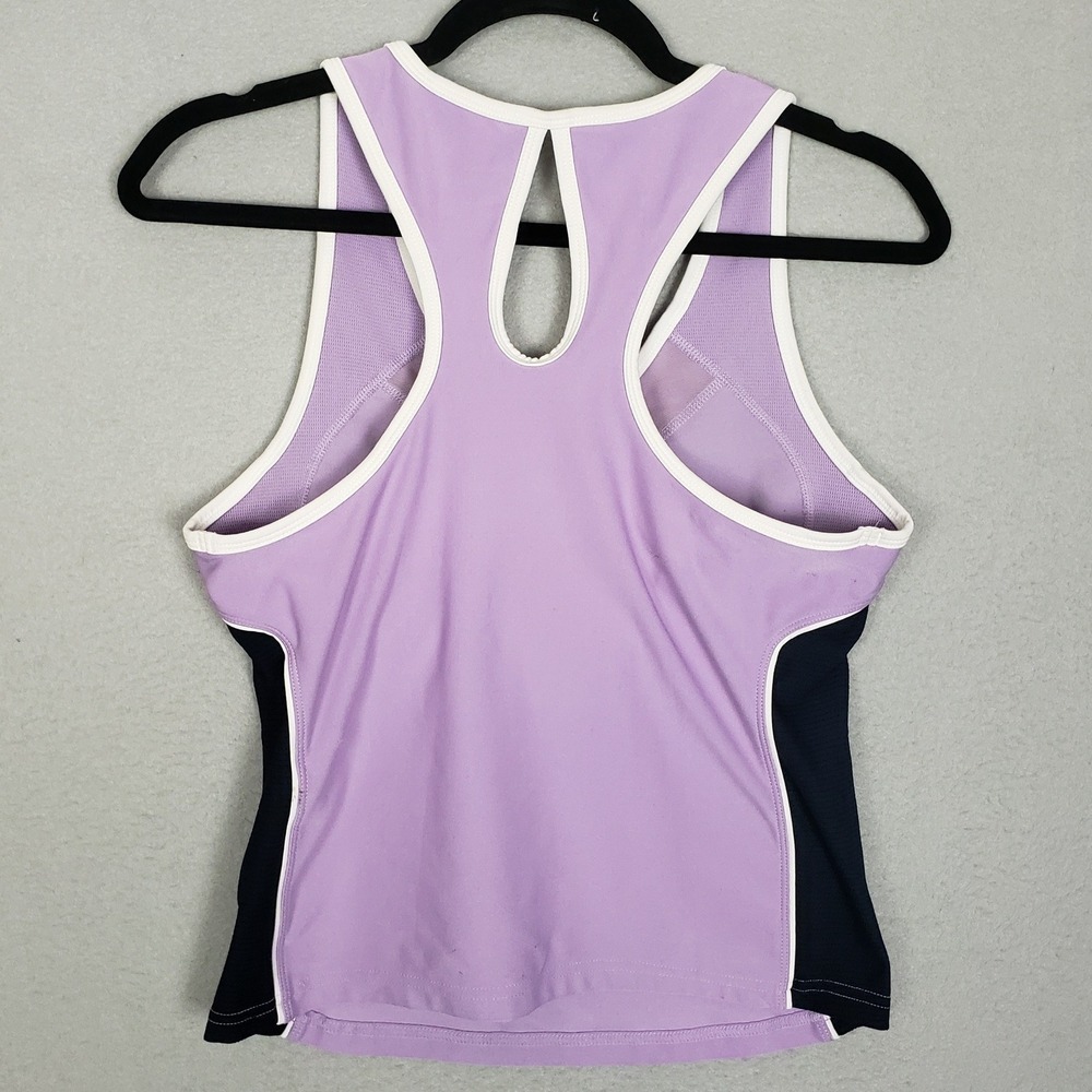 Nike Women's L Racerback Tank Top Pastel Purple Running Track Stripe Athletic - Picture 3 of 13